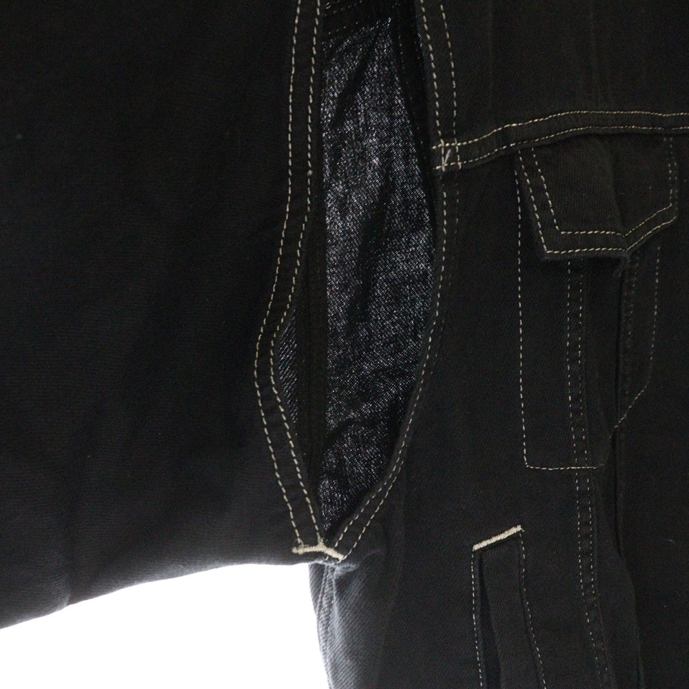 MM6 Maison Margiela(エムエムシックスメゾンマルジェラ) 24SS アームホール カットアウト デニム ジャケット ブラック S62AN0121 レディース
