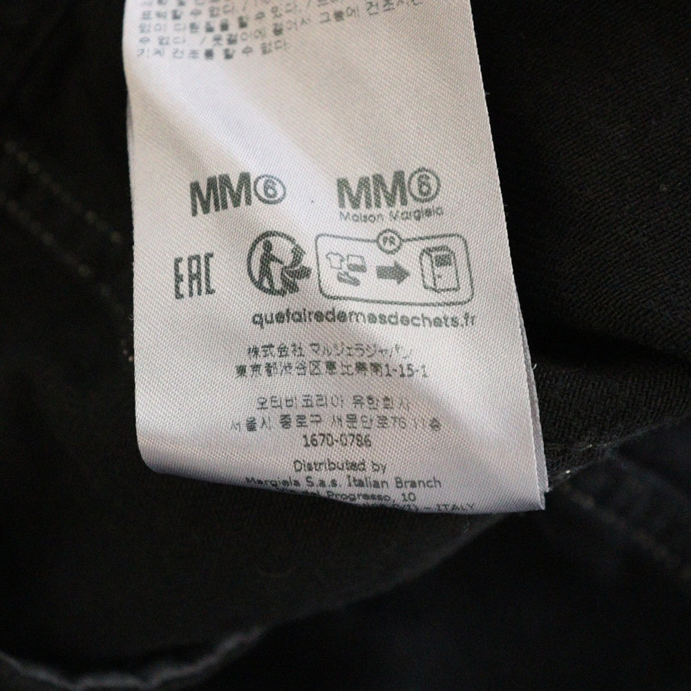 MM6 Maison Margiela(エムエムシックスメゾンマルジェラ) 24SS アームホール カットアウト デニム ジャケット ブラック S62AN0121 レディース