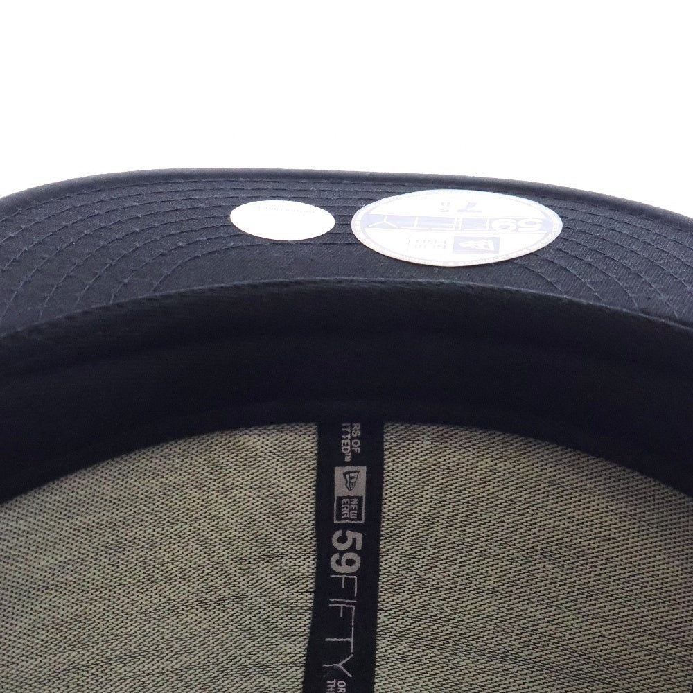 NEW ERA(ニューエラ) 59FIFTY New York Yankees フィフティーナインフィフティー ニューヨークヤンキース レザー 6パネル ベースボールキャップ 帽子 ブラック
