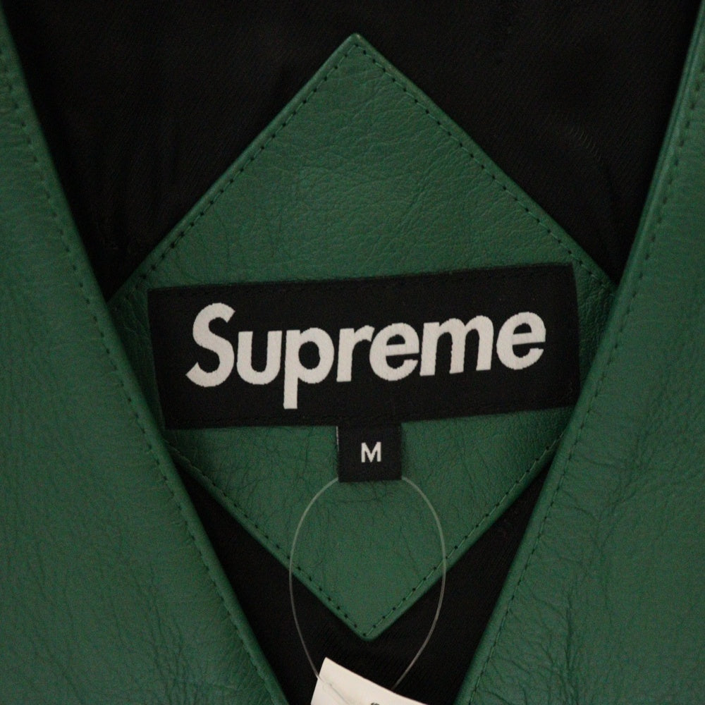 SUPREME(シュプリーム) 17SS Leather Utility Vest レザー ユーティリティー ベスト ジレ グリーン