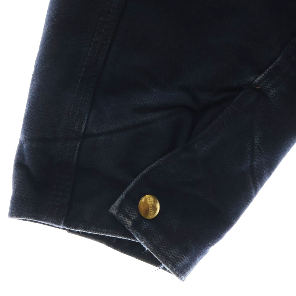 CARHARTT(カーハート) 90S VINTAGE J01 DNY ヴィンテージ USA製 裏地ブランケット 企業ロゴ デトロイトジャケット ネイビー