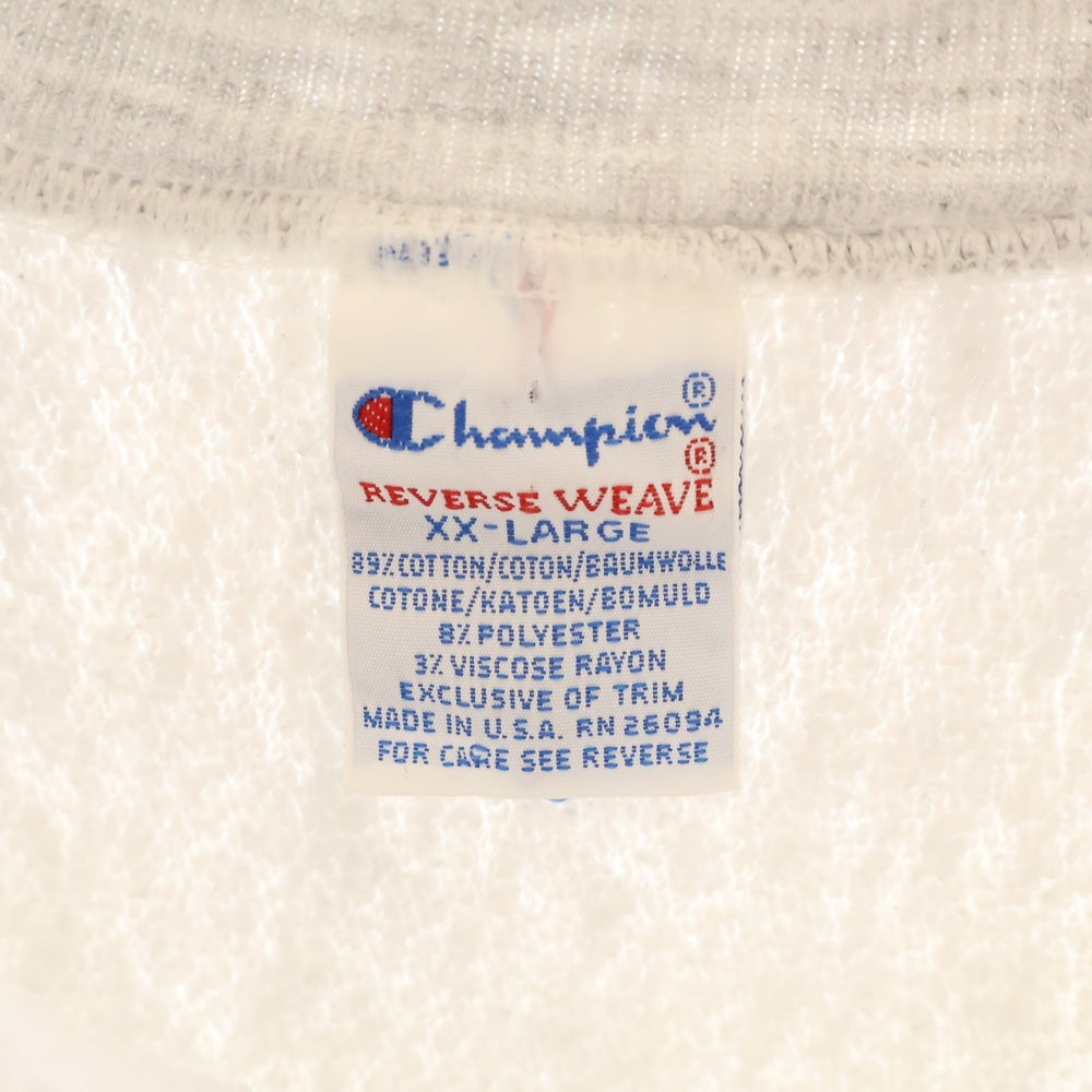 CHAMPION(チャンピオン) 90S VINTAGE REVERSE WEAVE MIAMI ヴィンテージ USA製 リバースウィーブ 刺繍タグ マイアミ 両面プリント クルーネック スウェット トレーナー グレー