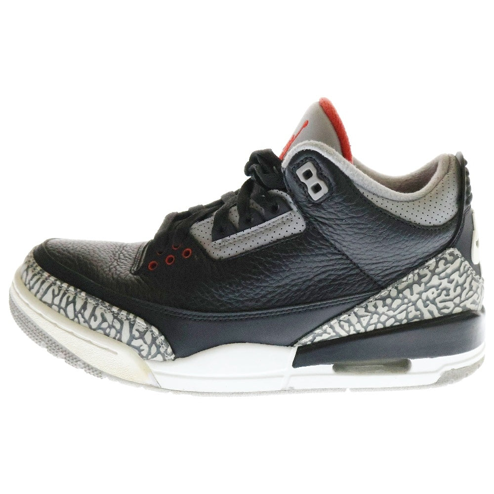 NIKE(ナイキ) AIR JORDAN 3 RETRO OG エアジョーダン ミドルカットスニーカー ブラック/グレー US8/26cm 854262-001