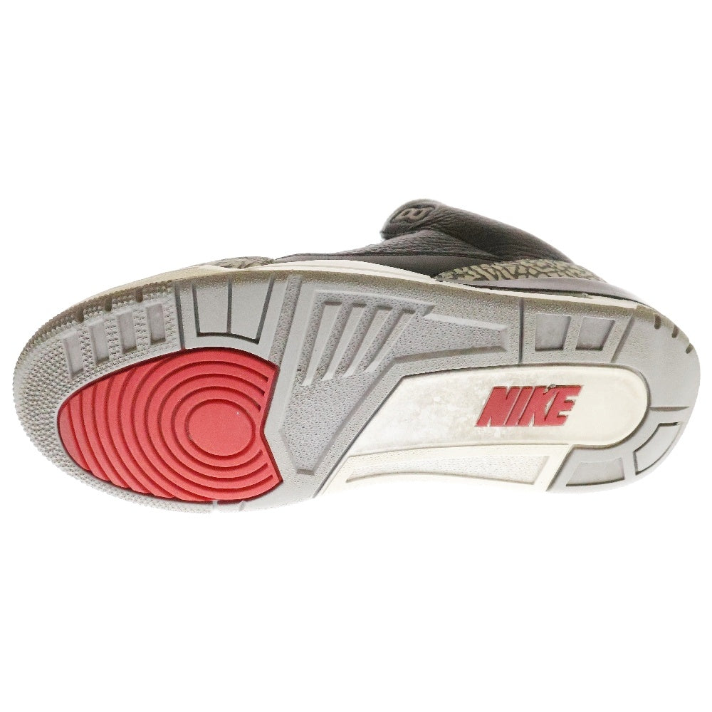 NIKE(ナイキ) AIR JORDAN 3 RETRO OG エアジョーダン ミドルカットスニーカー ブラック/グレー US8/26cm 854262-001