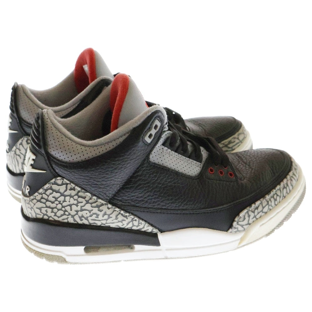 NIKE(ナイキ) AIR JORDAN 3 RETRO OG エアジョーダン ミドルカットスニーカー ブラック/グレー US8/26cm 854262-001