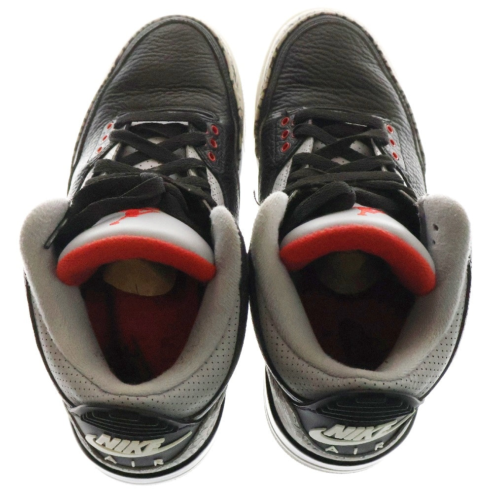 NIKE(ナイキ) AIR JORDAN 3 RETRO OG エアジョーダン ミドルカットスニーカー ブラック/グレー US8/26cm 854262-001