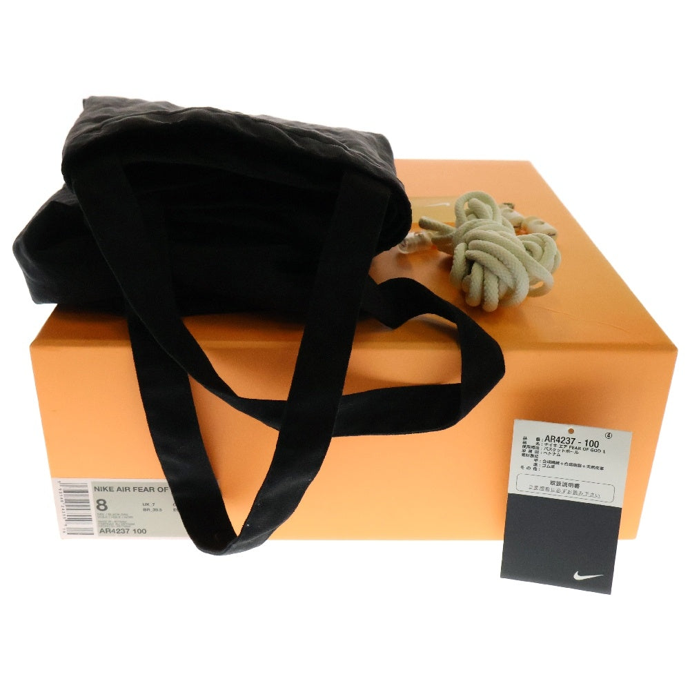 NIKE(ナイキ) ×FEAR OF GOD AIR FEAR OF GOD 1 フィアオブゴッド エア フィア オブ ゴッド ハイカットスニーカー ホワイト US8/26cm AR4237-100