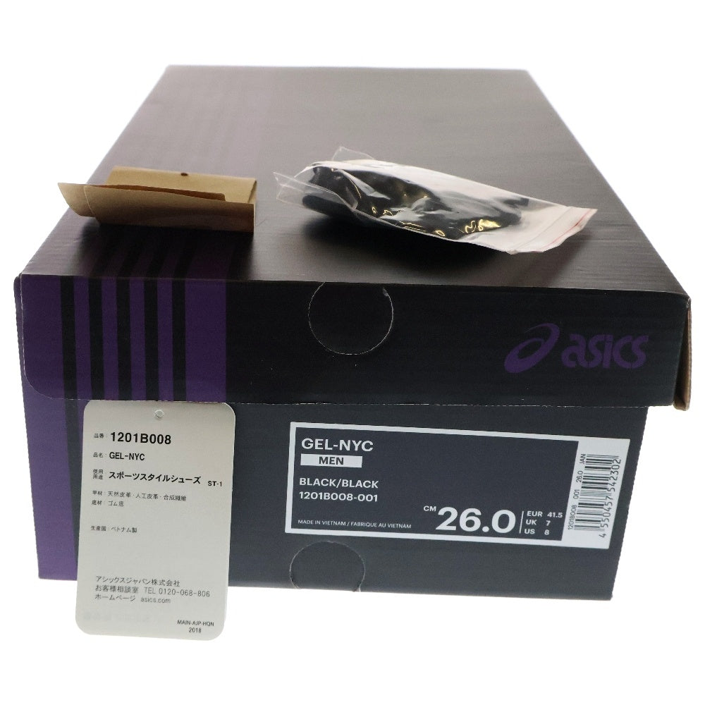 ASICS(アシックス) ×Needles GEL-NYC メッシュ切り替えレースアップローカットスニーカー ブラック パープル US8/26cm 1201B008
