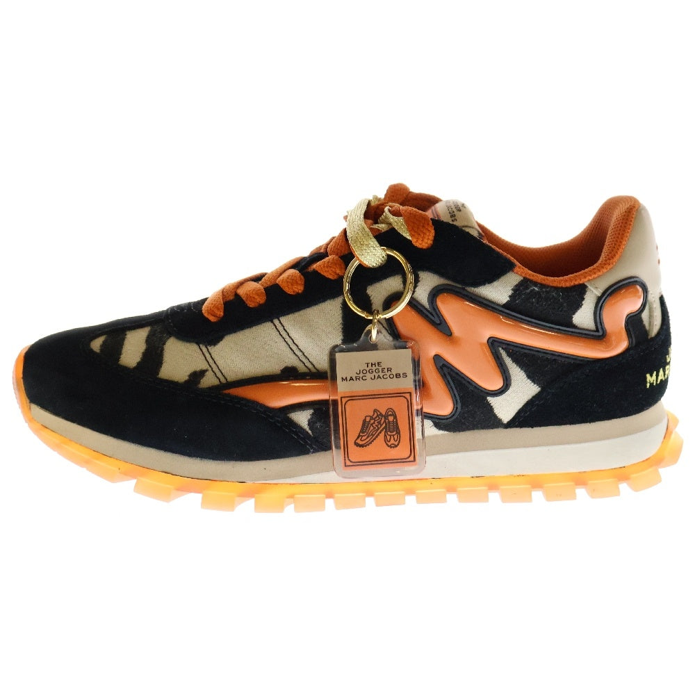 MARC JACOBS(マークジェイコブス) THE JOGGER ゼブラ柄ローカットスニーカー オレンジ/ブラック レディース