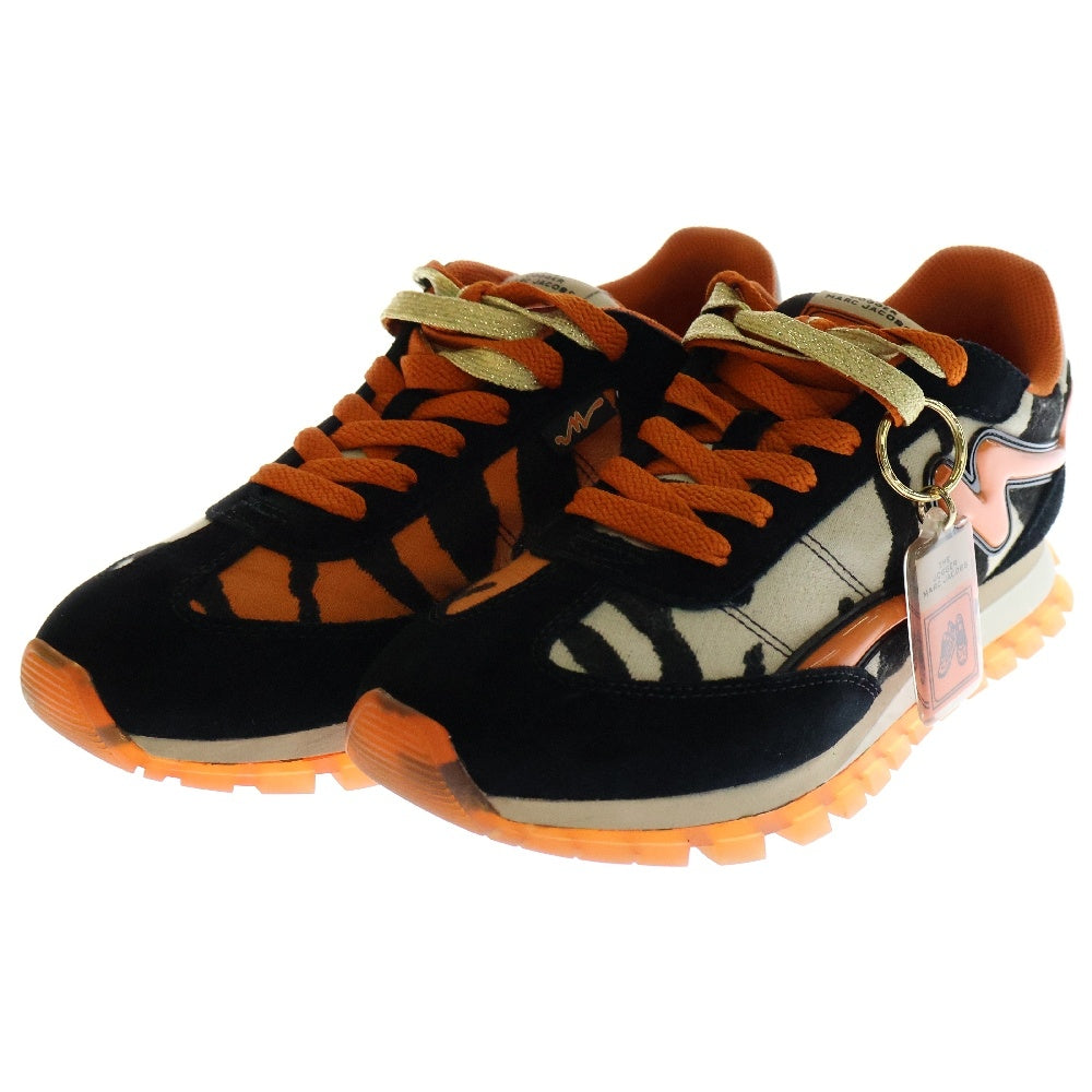MARC JACOBS(マークジェイコブス) THE JOGGER ゼブラ柄ローカットスニーカー オレンジ/ブラック レディース