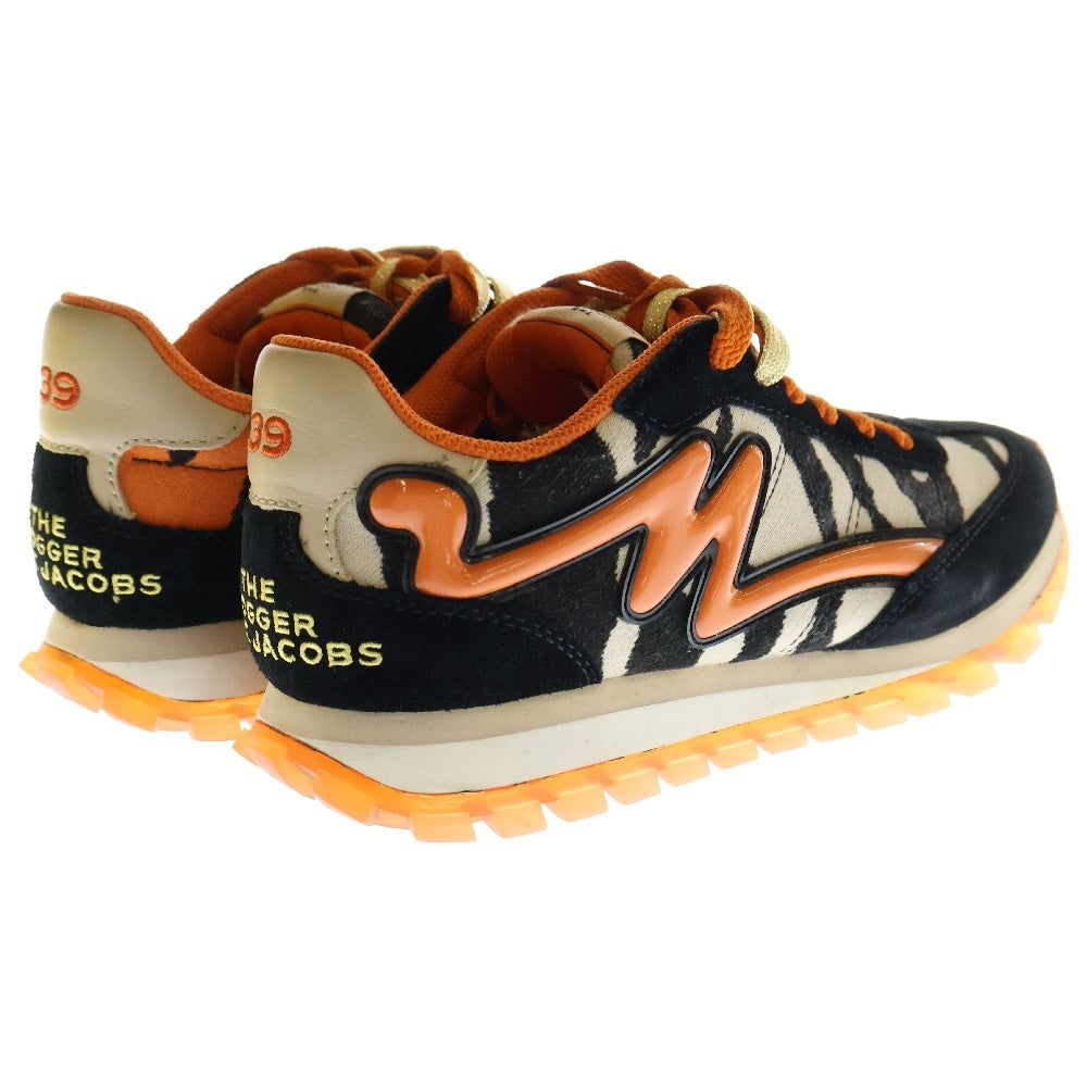 MARC JACOBS(マークジェイコブス) THE JOGGER ゼブラ柄ローカットスニーカー オレンジ/ブラック レディース