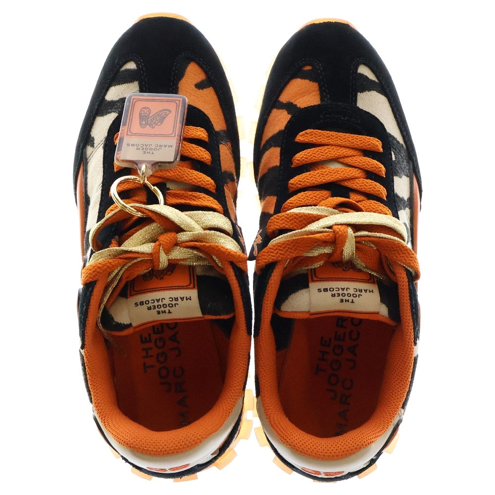 MARC JACOBS(マークジェイコブス) THE JOGGER ゼブラ柄ローカットスニーカー オレンジ/ブラック レディース