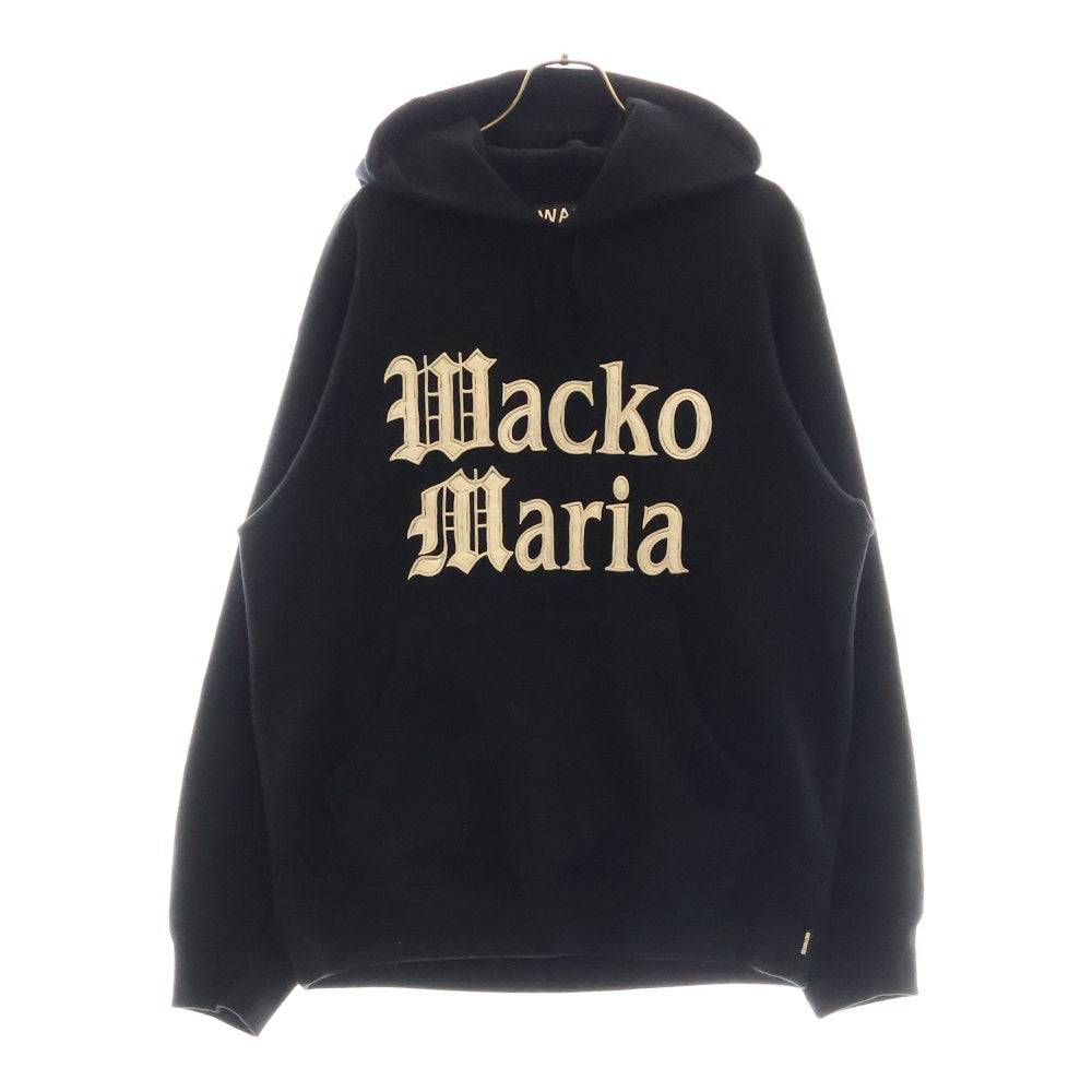 WACKO MARIA(ワコマリア) 24SS HEAVY WEIGHT PULLOVER HOODED SWEAT SHIRT TYPE-2 リメイクカスタムロゴ刺繍 ヘビーウェイト スウェット プルオーバーパーカー ブラック 24SSE-WMC-SS02
