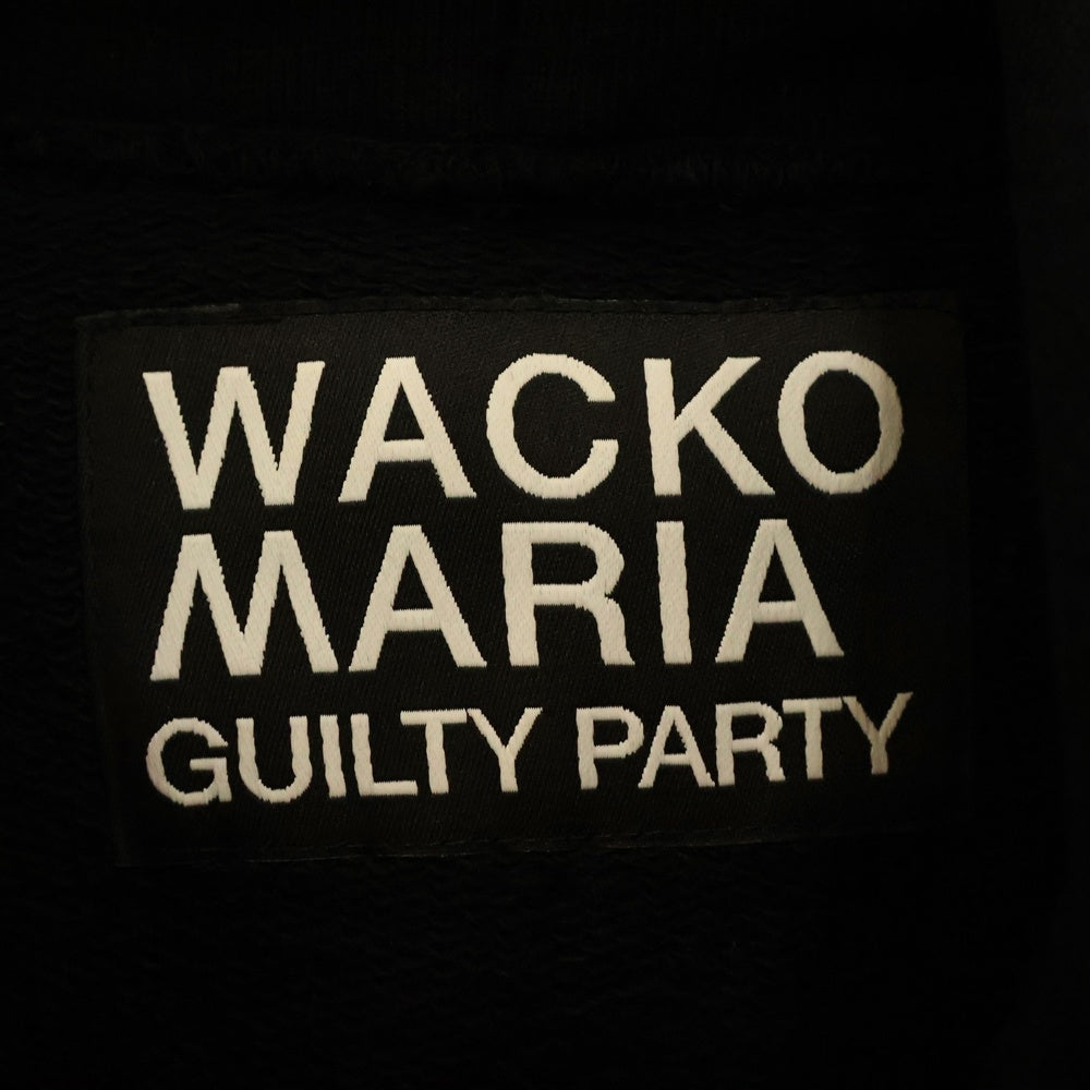 WACKO MARIA(ワコマリア) 24SS HEAVY WEIGHT PULLOVER HOODED SWEAT SHIRT TYPE-2 リメイクカスタムロゴ刺繍 ヘビーウェイト スウェット プルオーバーパーカー ブラック 24SSE-WMC-SS02