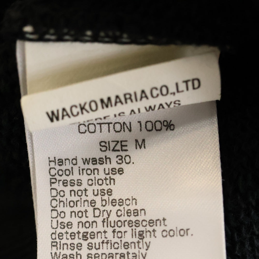 WACKO MARIA(ワコマリア) 24SS HEAVY WEIGHT PULLOVER HOODED SWEAT SHIRT TYPE-2 リメイクカスタムロゴ刺繍 ヘビーウェイト スウェット プルオーバーパーカー ブラック 24SSE-WMC-SS02
