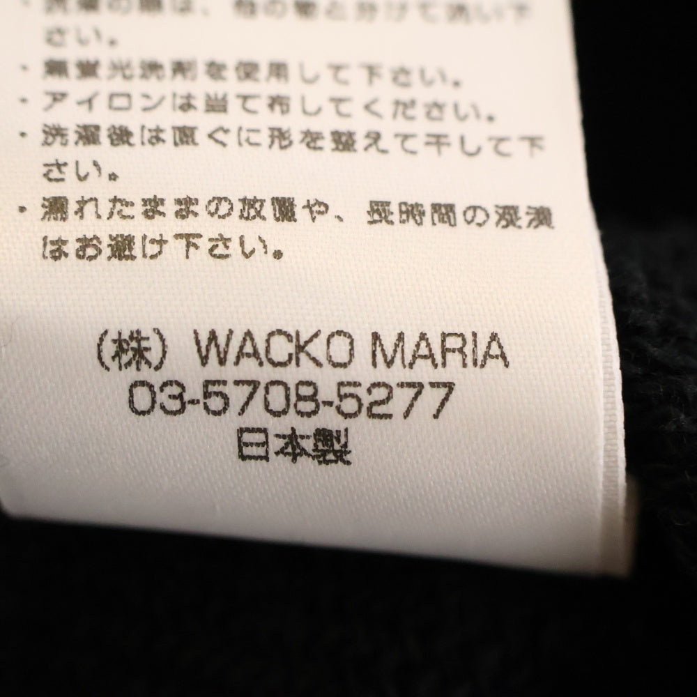 WACKO MARIA(ワコマリア) 24SS HEAVY WEIGHT PULLOVER HOODED SWEAT SHIRT TYPE-2 リメイクカスタムロゴ刺繍 ヘビーウェイト スウェット プルオーバーパーカー ブラック 24SSE-WMC-SS02