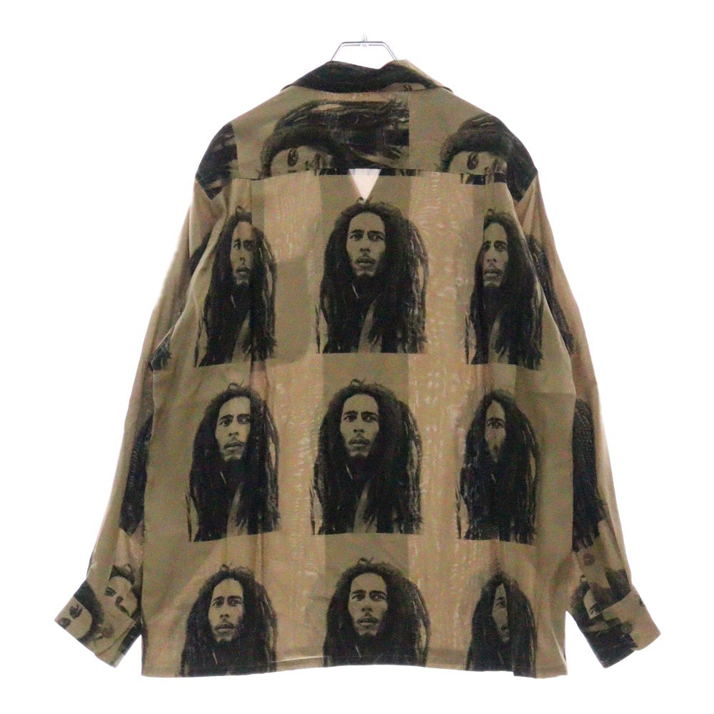 WACKO MARIA(ワコマリア) 22AW ×BOB MARLEY HAWAIIAN SHIRT L/S TYPE-2 ボブマーリー ハワイアン 長袖アロハシャツ ベージュ BOBMARLEY-WM-HI06
