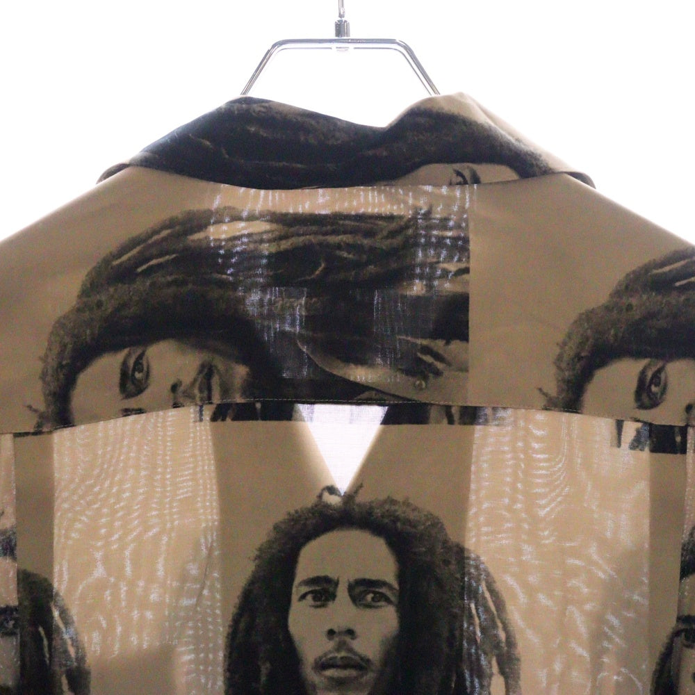 WACKO MARIA(ワコマリア) 22AW ×BOB MARLEY HAWAIIAN SHIRT L/S TYPE-2 ボブマーリー ハワイアン 長袖アロハシャツ ベージュ BOBMARLEY-WM-HI06