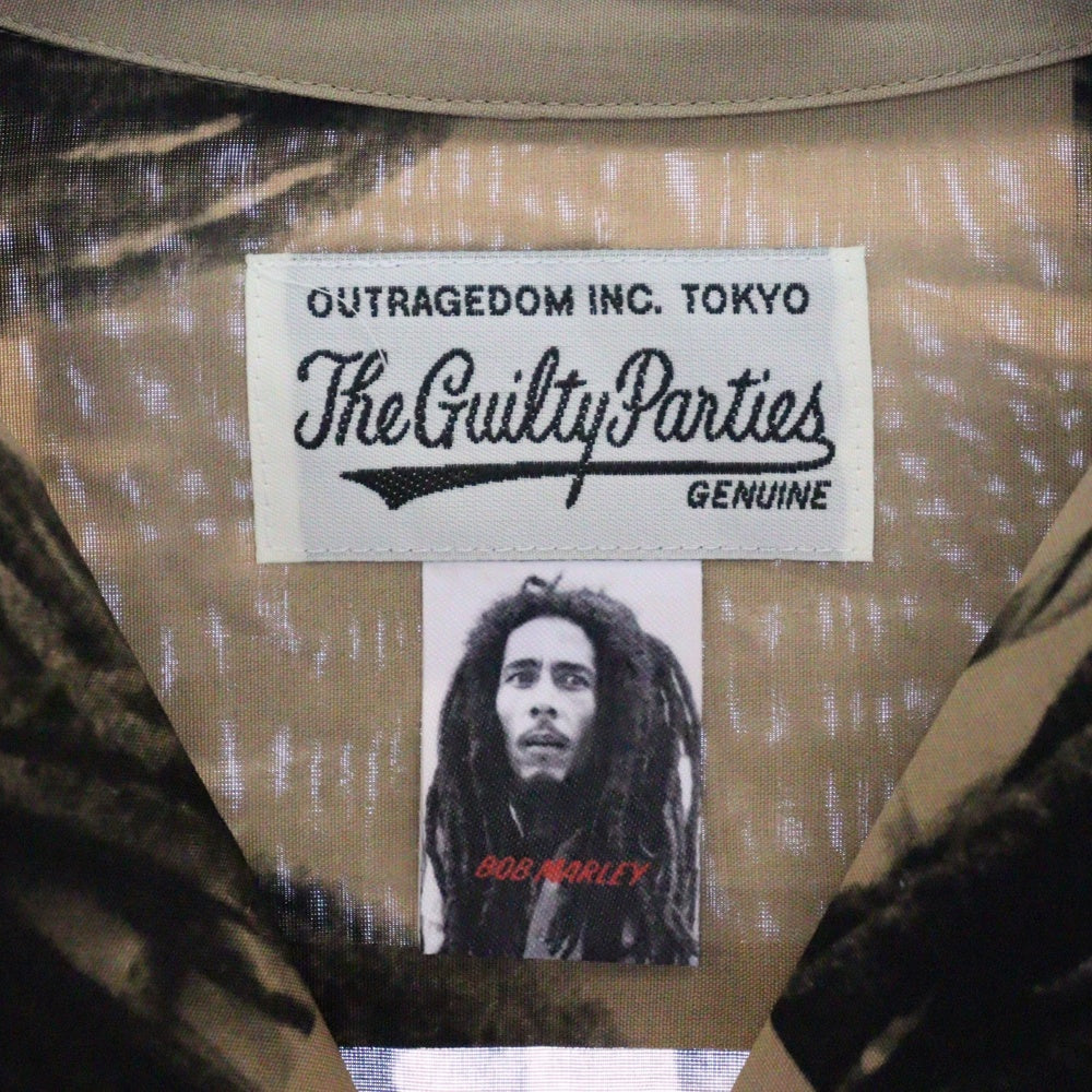 WACKO MARIA(ワコマリア) 22AW ×BOB MARLEY HAWAIIAN SHIRT L/S TYPE-2 ボブマーリー ハワイアン 長袖アロハシャツ ベージュ BOBMARLEY-WM-HI06