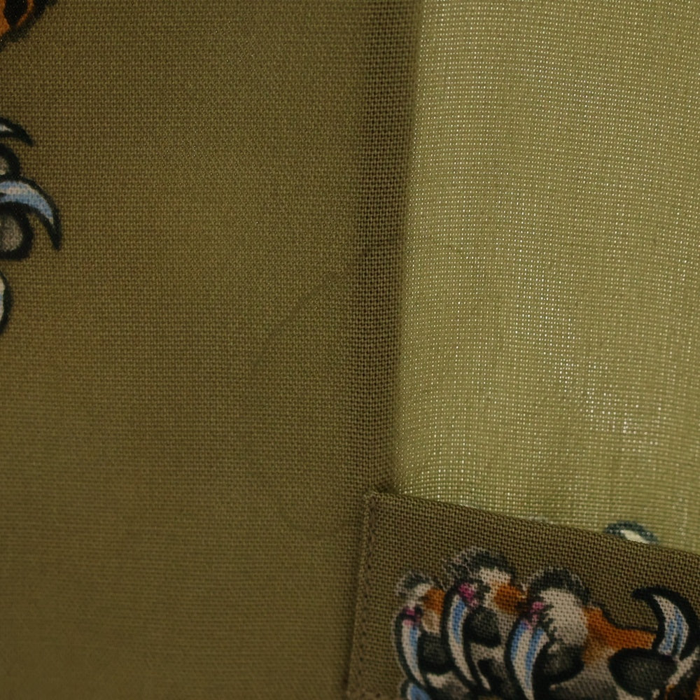 WACKO MARIA(ワコマリア) TIM LEHI L/S HAWAIIAN SHIRT TYPE-3 ティムリーハイ 虎総柄プリント ハワイアン 長袖アロハシャツ カーキ TIMLEHI-WM-HI10
