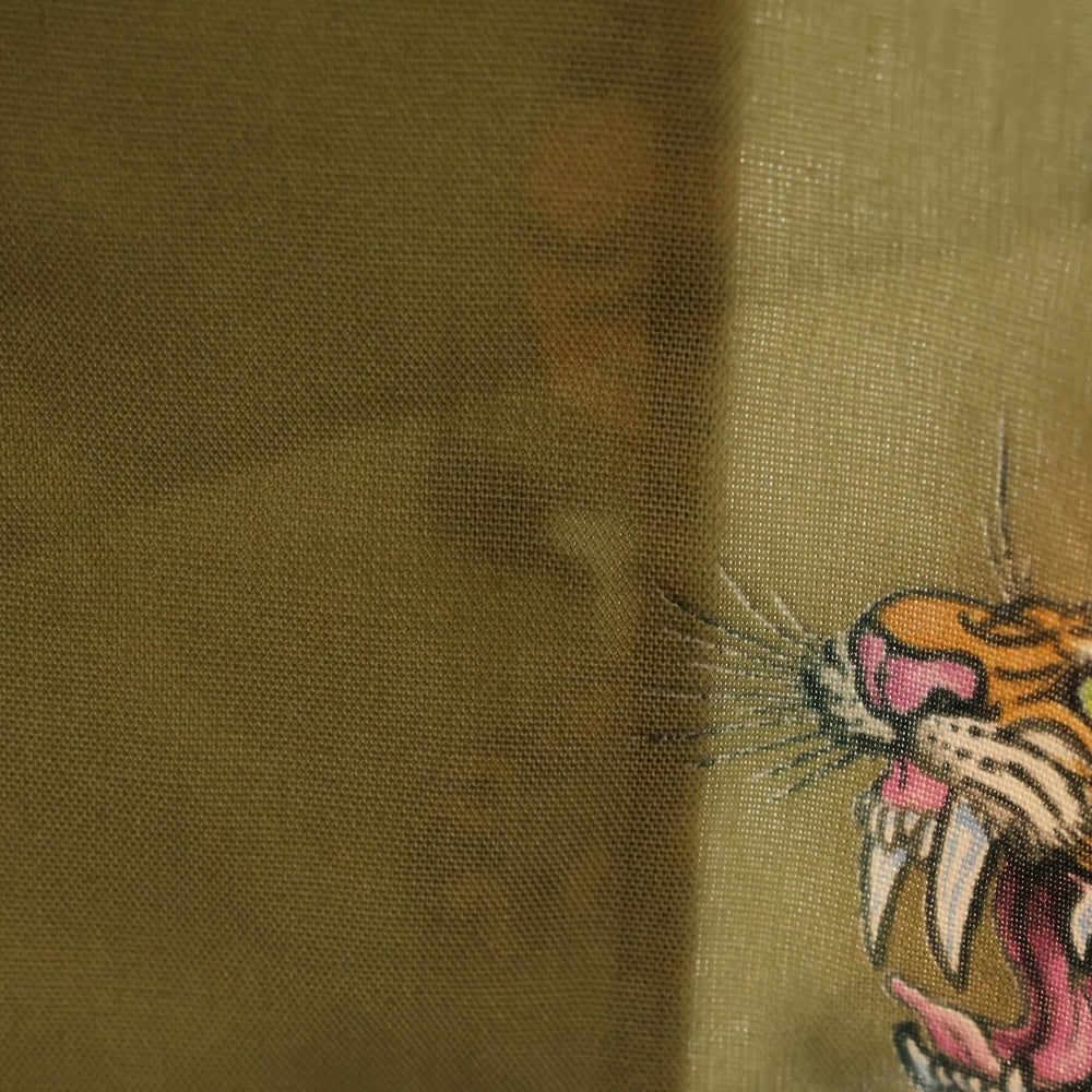 WACKO MARIA(ワコマリア) TIM LEHI L/S HAWAIIAN SHIRT TYPE-3 ティムリーハイ 虎総柄プリント ハワイアン 長袖アロハシャツ カーキ TIMLEHI-WM-HI10