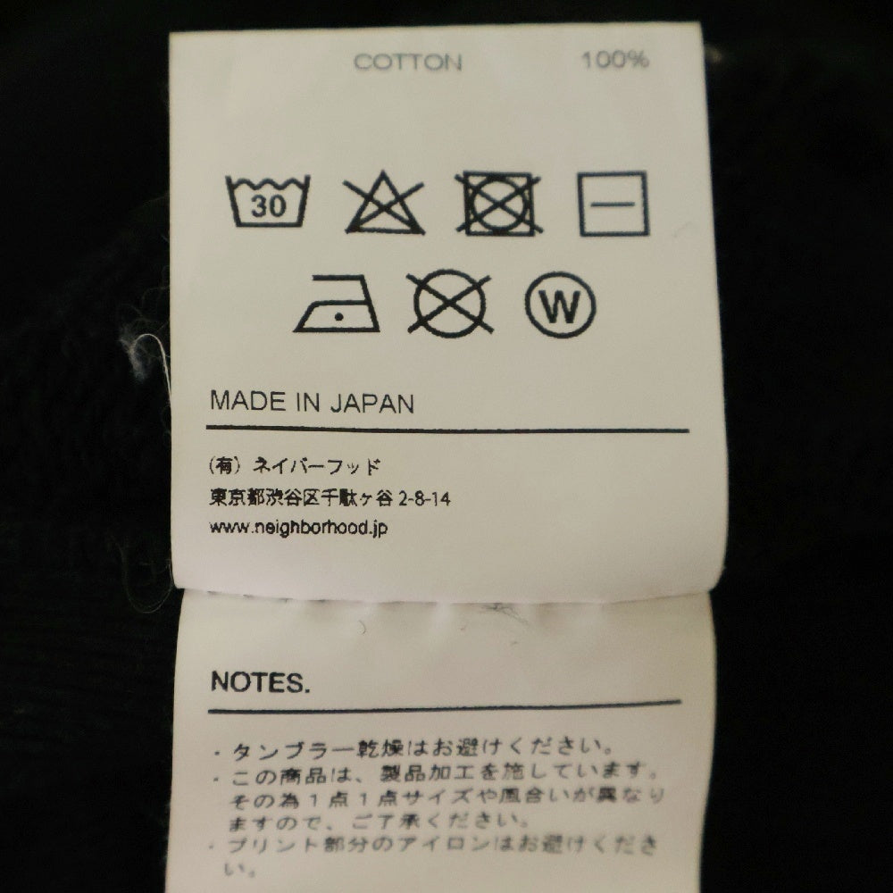 NEIGHBORHOOD(ネイバーフッド) 22AW COLLEGE-S HOODED LS CO ロゴプリントスウェットプルオーバーパーカー ブラック 222TPNH-CSM02