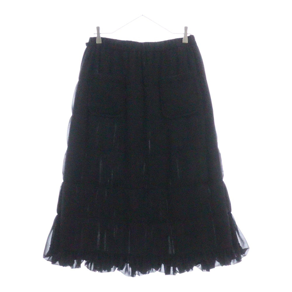 TAO COMME des GARCONS(タオコムデギャルソン) 24AW AD2024 ギャザーデザイン フレア ロングスカート レディース ブラック TN-S016
