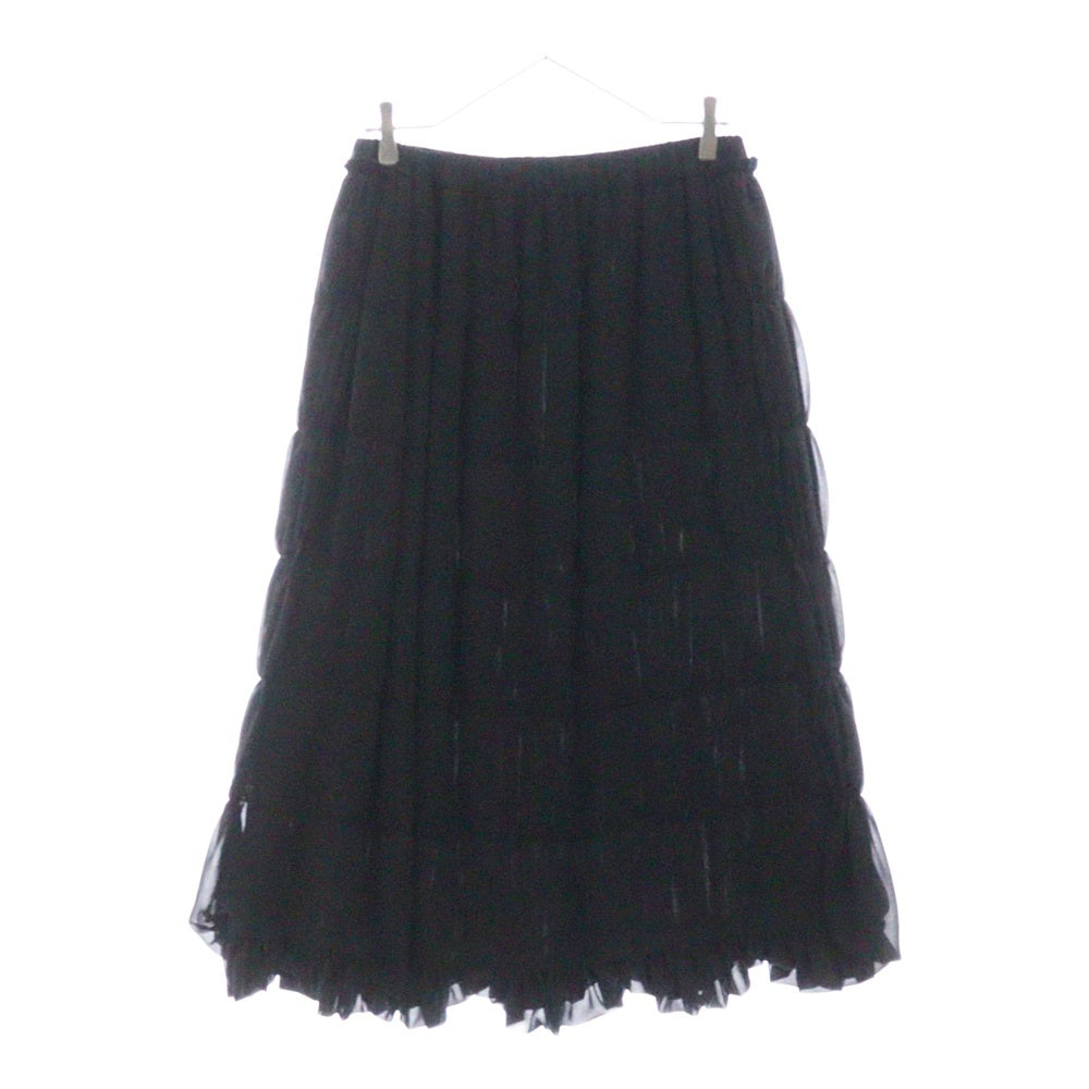 TAO COMME des GARCONS(タオコムデギャルソン) 24AW AD2024 ギャザーデザイン フレア ロングスカート レディース ブラック TN-S016