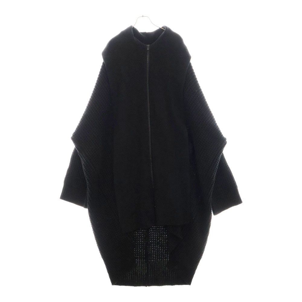 Yohji Yamamoto POUR HOMME(ヨウジヤマモト プールオム) 23AW 3G TUCK FASTENER CD タックファスナー ウール ローゲージ ニットジャケット カーディガン ブラック HJ-K85-985