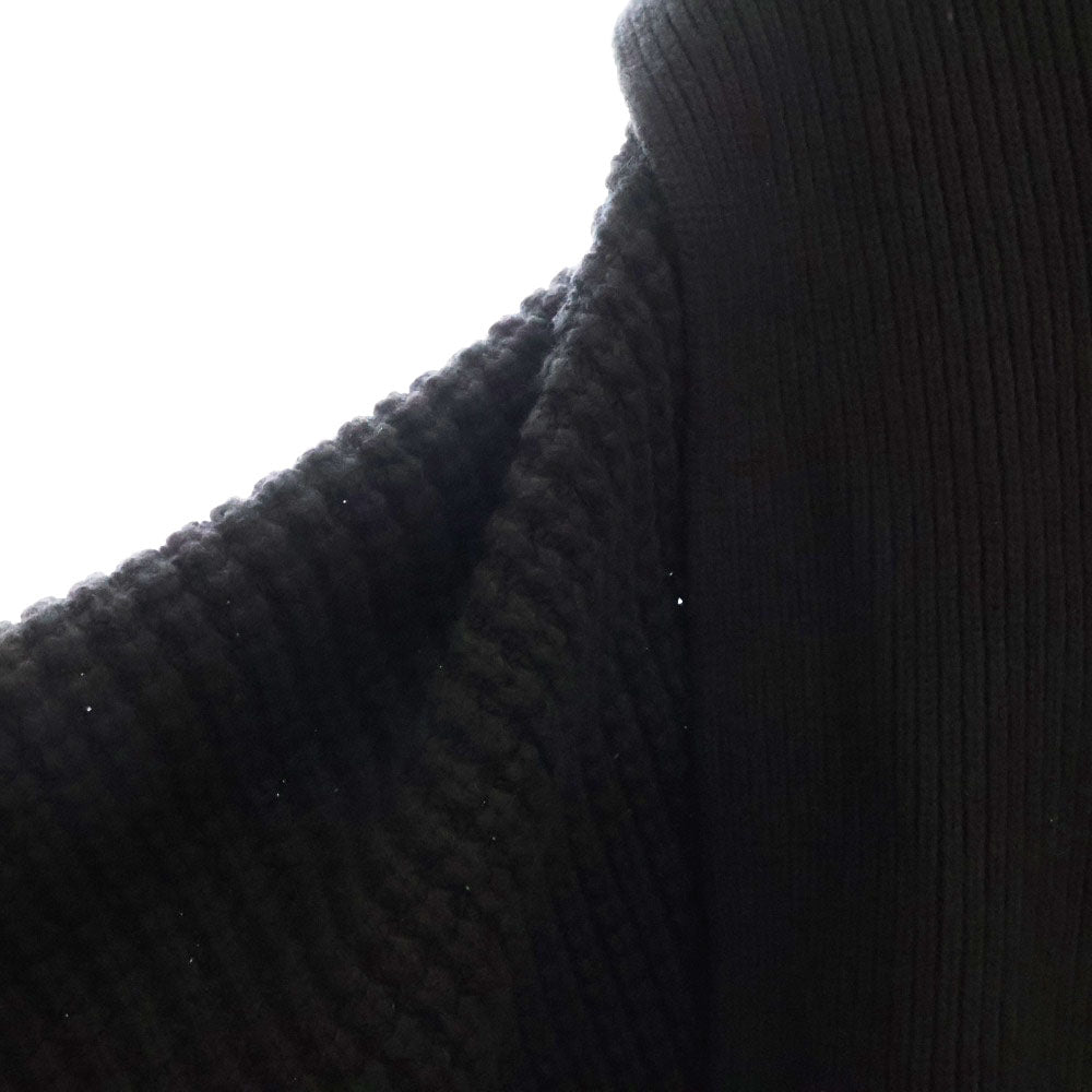 Yohji Yamamoto POUR HOMME(ヨウジヤマモト プールオム) 23AW 3G TUCK FASTENER CD タックファスナー ウール ローゲージ ニットジャケット カーディガン ブラック HJ-K85-985