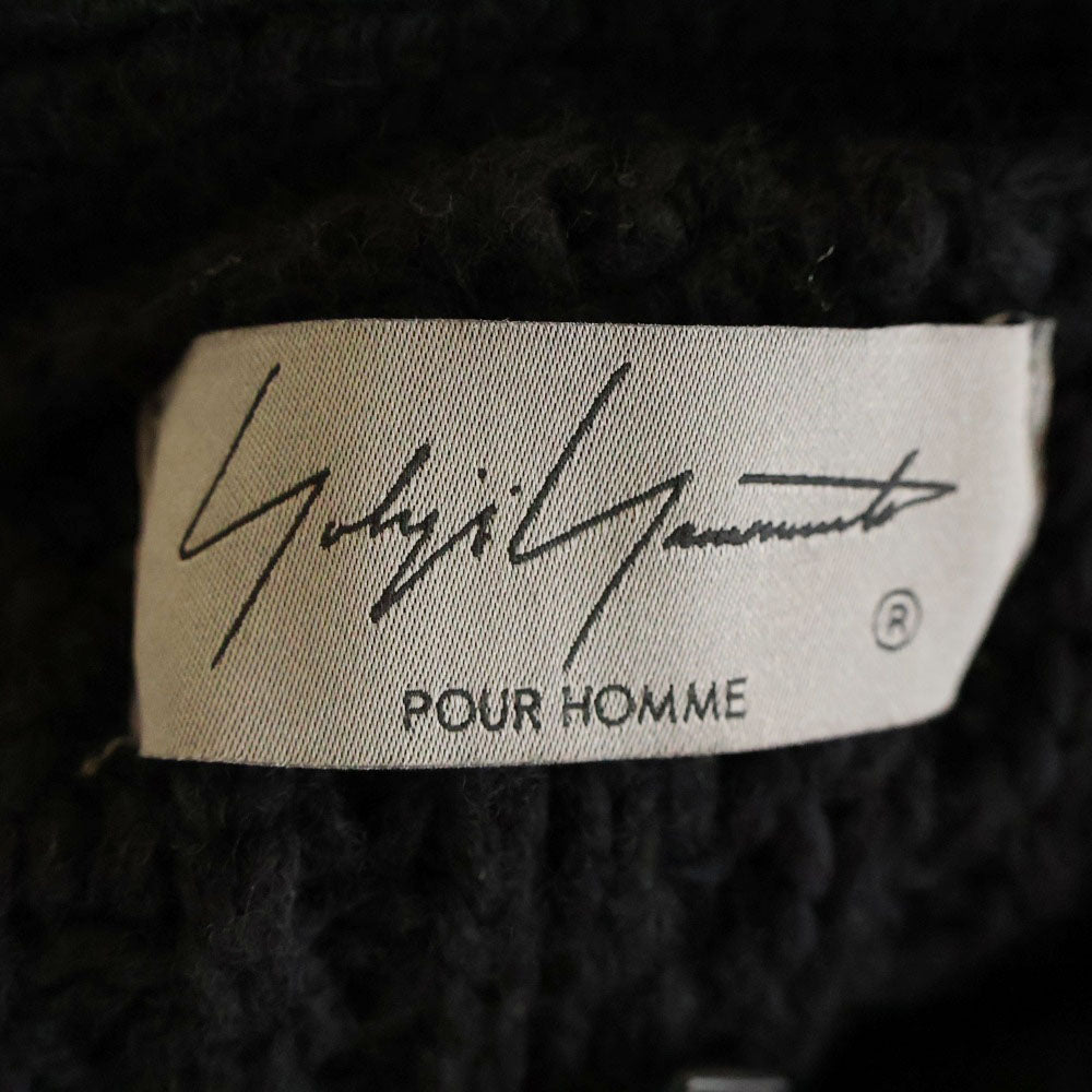 Yohji Yamamoto POUR HOMME(ヨウジヤマモト プールオム) 23AW 3G TUCK FASTENER CD タックファスナー ウール ローゲージ ニットジャケット カーディガン ブラック HJ-K85-985