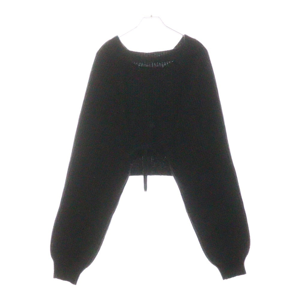 YOHJI YAMAMOTO REGULATION(ヨウジヤマモト レギュレーション) 24AW SUPREME B R-BACKLESS CROPPED TOP バックレス クロップド トップ ウール ニット セーター ブラック レディース FB-K52-109
