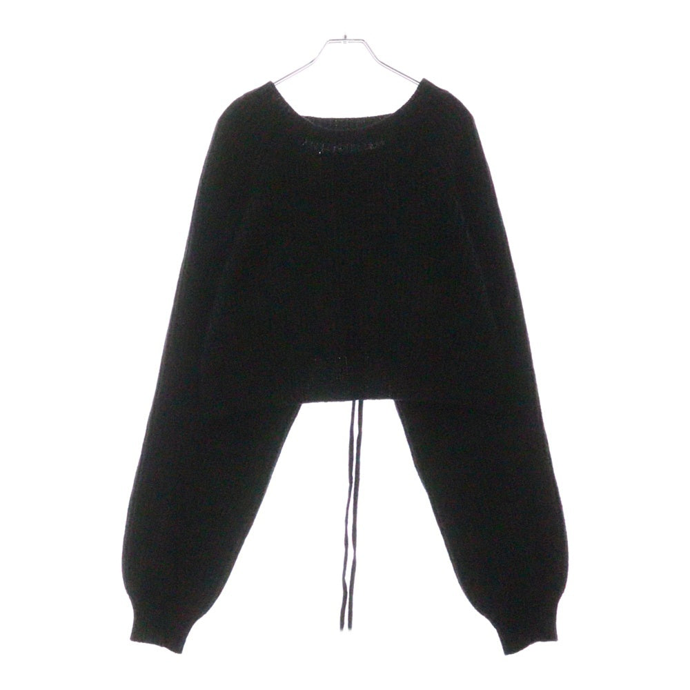 YOHJI YAMAMOTO REGULATION(ヨウジヤマモト レギュレーション) 24AW SUPREME B R-BACKLESS CROPPED TOP バックレス クロップド トップ ウール ニット セーター ブラック レディース FB-K52-109