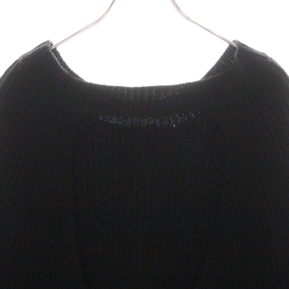 YOHJI YAMAMOTO REGULATION(ヨウジヤマモト レギュレーション) 24AW SUPREME B R-BACKLESS CROPPED TOP バックレス クロップド トップ ウール ニット セーター ブラック レディース FB-K52-109