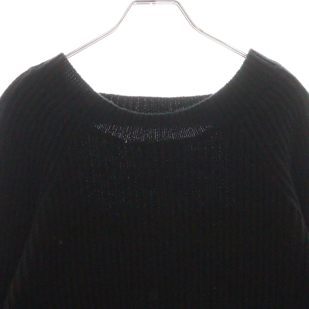YOHJI YAMAMOTO REGULATION(ヨウジヤマモト レギュレーション) 24AW SUPREME B R-BACKLESS CROPPED TOP バックレス クロップド トップ ウール ニット セーター ブラック レディース FB-K52-109