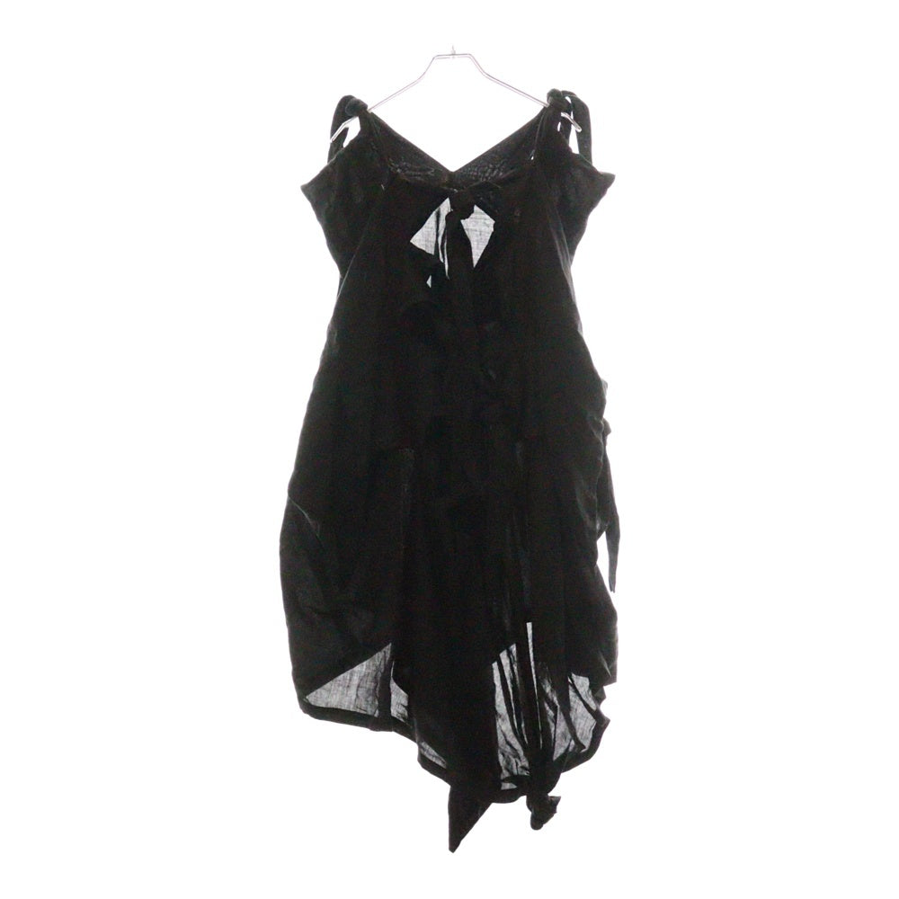 LIMI feu(リミフゥ) 21SS Li/Ly Lawn Knot Dress 変形 リネン混 ローン ノット ロングワンピース ドレス レディース ブラック LD-D29-305