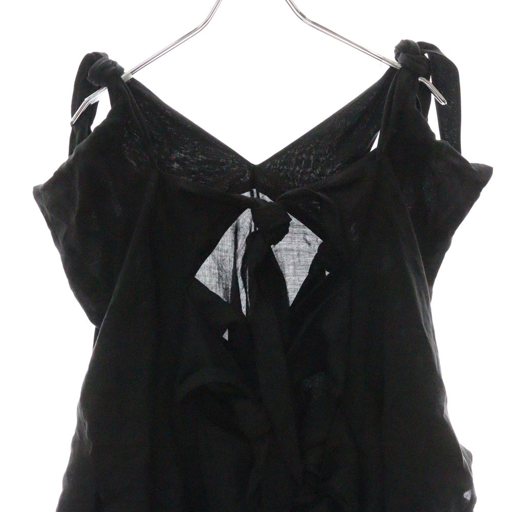 LIMI feu(リミフゥ) 21SS Li/Ly Lawn Knot Dress 変形 リネン混 ローン ノット ロングワンピース ドレス レディース ブラック LD-D29-305