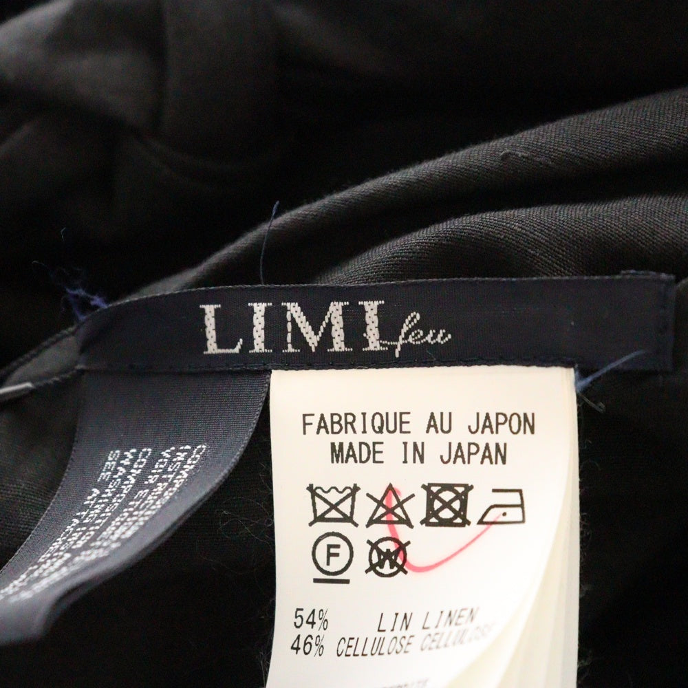 LIMI feu(リミフゥ) 21SS Li/Ly Lawn Knot Dress 変形 リネン混 ローン ノット ロングワンピース ドレス レディース ブラック LD-D29-305