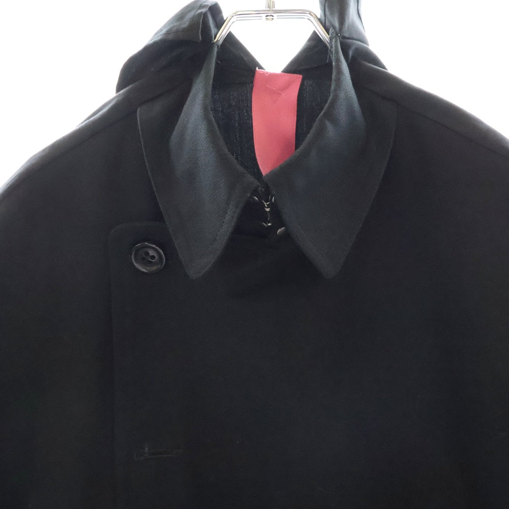 Y's(ワイズ) 20AW 変形 ダブルブレスト トレンチ ポンチョ コート ブラック レディース サンプル品 YB-C40-033