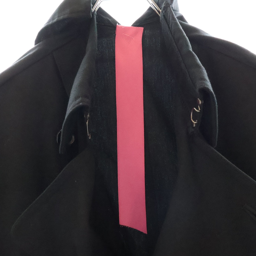 Y's(ワイズ) 20AW 変形 ダブルブレスト トレンチ ポンチョ コート ブラック レディース サンプル品 YB-C40-033