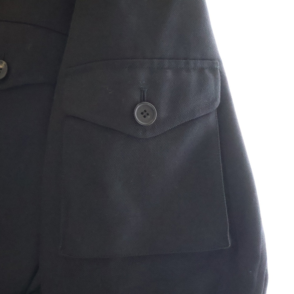 s'yte(サイト) WOOL SURGE OVERSIZED MILITARY COAT ウールサージ オーバーサイズ ミリタリー コート ブラック サンプル品 UU-C12-102