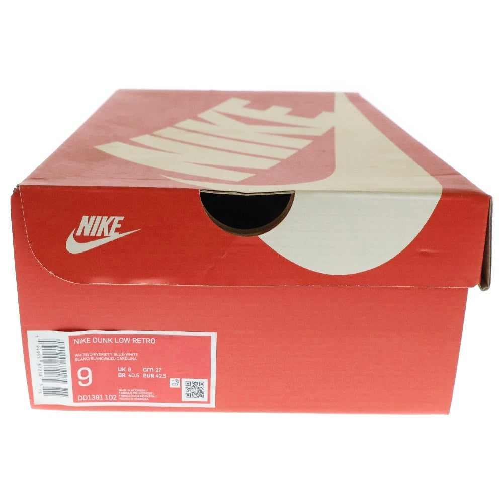 NIKE(ナイキ) DUNK LOW RETRO UNC UNIVERSITY BLUE ダンク ロー レトロ ノースカロライナ ローカットスニーカー ホワイト/ブルー US9/27cm DD1391-102