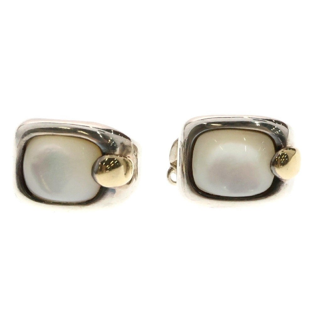 HERMES(エルメス) Moon Stone Earrings ヴィンテージ ムーンストーン イヤリング 両耳 シルバー/ホワイト/ゴールド