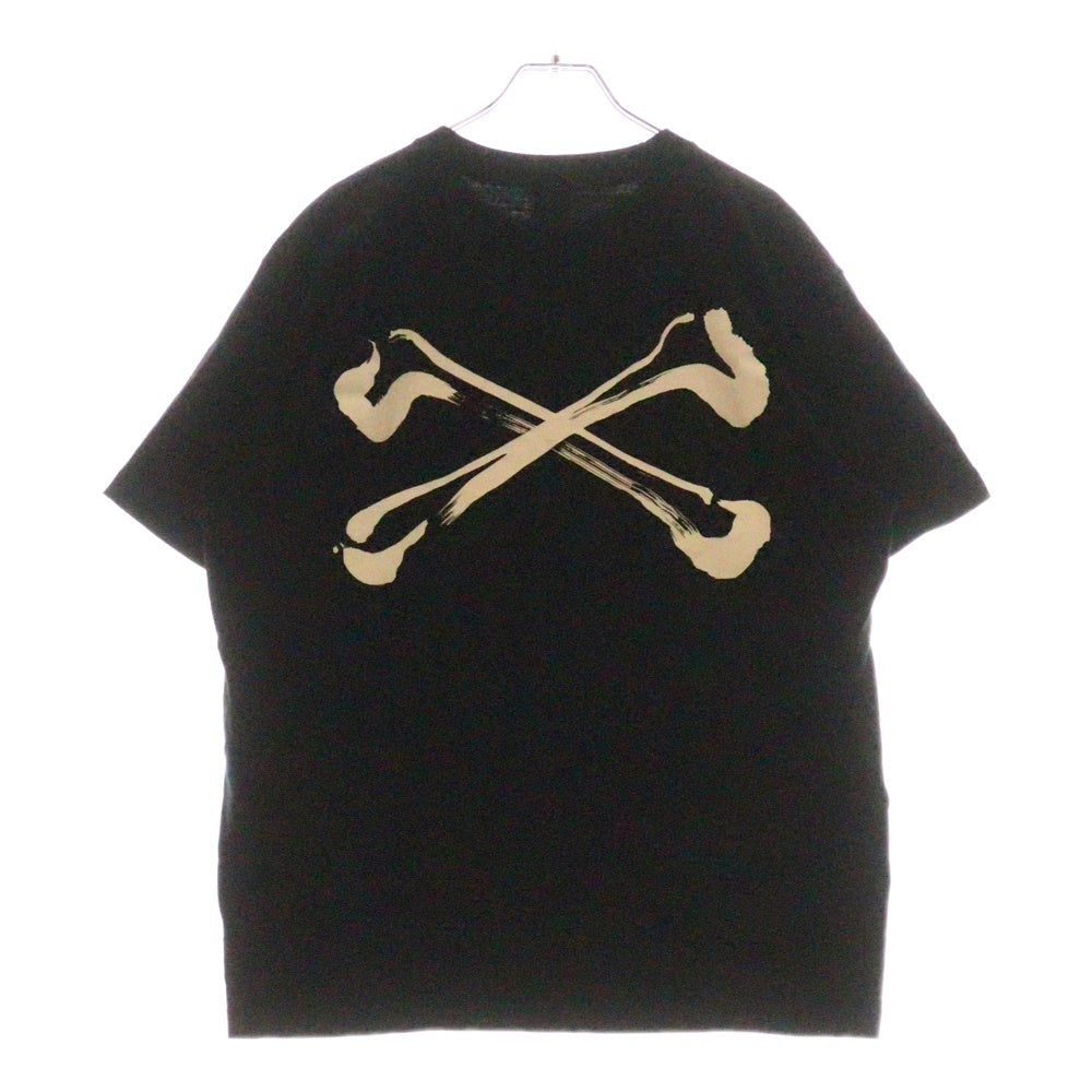 BLACK MEANS(ブラックミーンズ) 丸岡和吾 クロスボーンプリント クルーネック半袖Tシャツ カットソー ブラック
