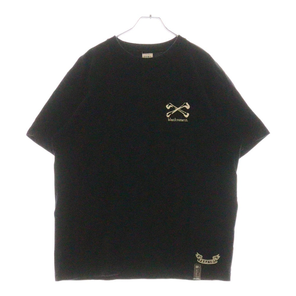 BLACK MEANS(ブラックミーンズ) 丸岡和吾 クロスボーンプリント クルーネック半袖Tシャツ カットソー ブラック