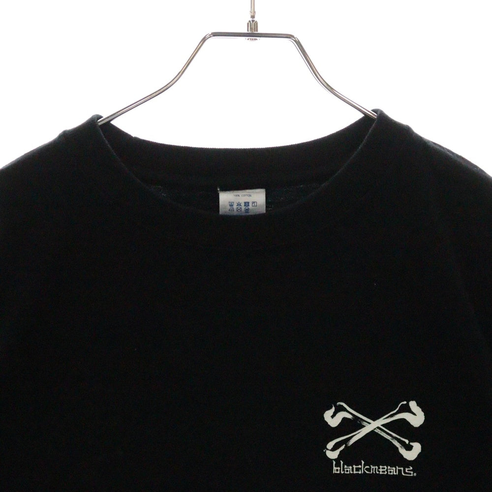 BLACK MEANS(ブラックミーンズ) 丸岡和吾 クロスボーンプリント クルーネック半袖Tシャツ カットソー ブラック