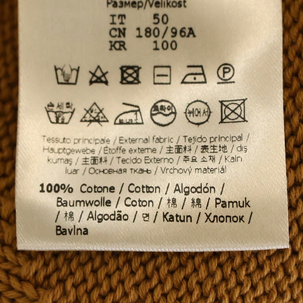 FENDI(フェンディ) ズッカ柄 ジャガード フリンジ クルーネック半袖ニット セーター ブラウン FZX144 AN3T