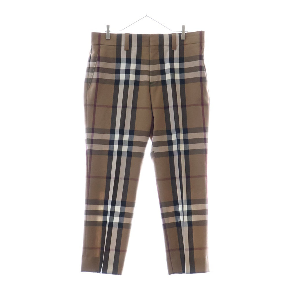 BURBERRY(バーバリー) ノバチェック ノータック スラックスパンツ ブラウン 4565217