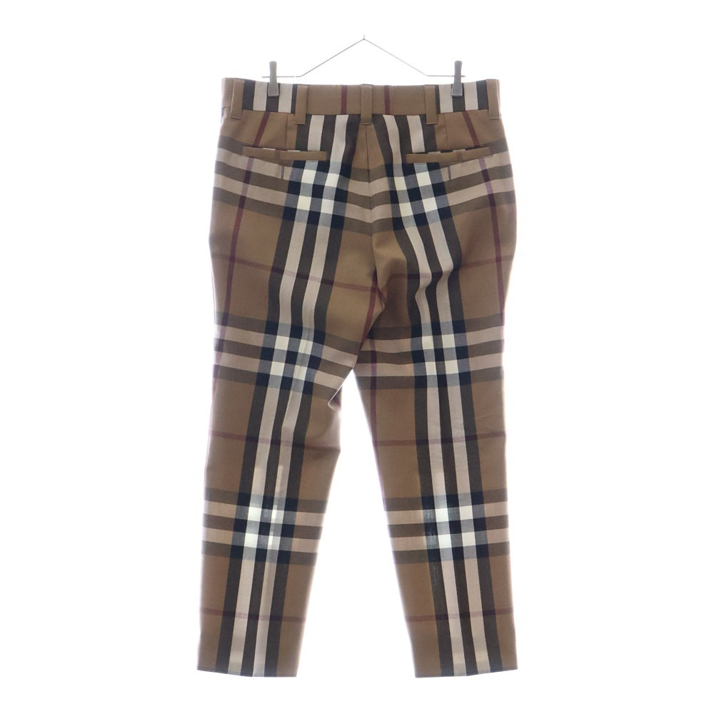 BURBERRY(バーバリー) ノバチェック ノータック スラックスパンツ ブラウン 4565217