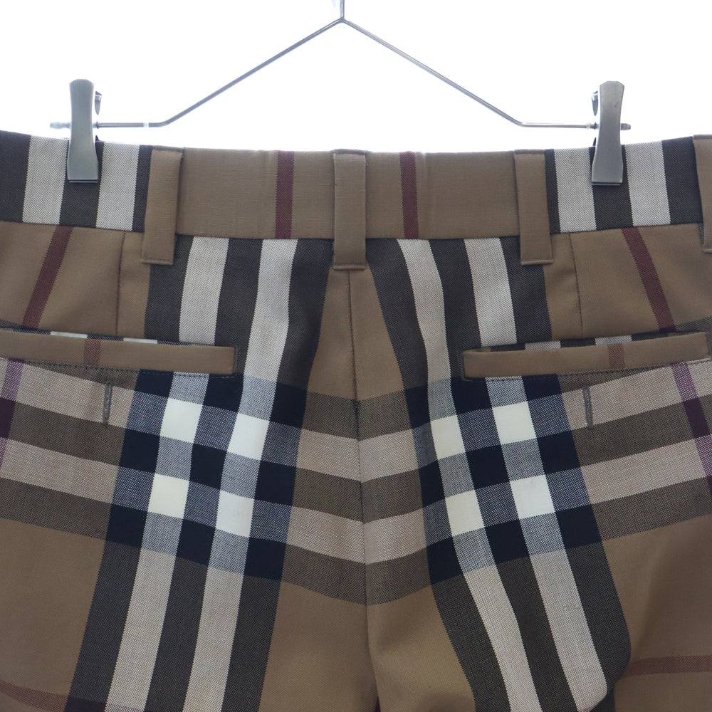 BURBERRY(バーバリー) ノバチェック ノータック スラックスパンツ ブラウン 4565217